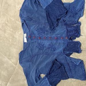 Blue jean material looking blouse